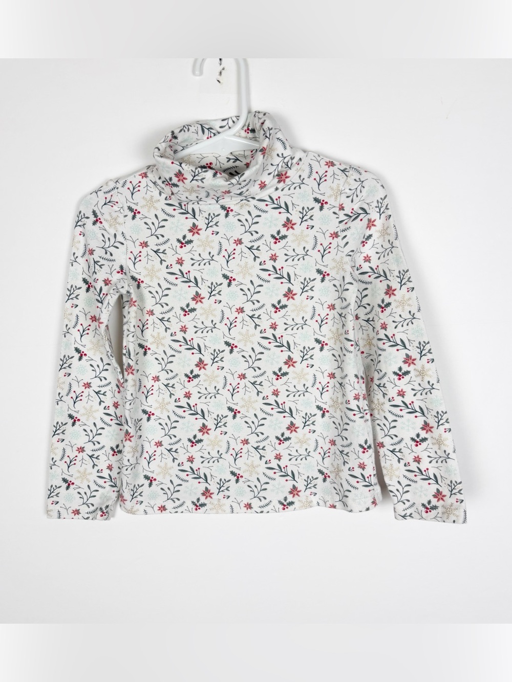 Tahari Holly Floral Branch Print Holiday Turtleneck Top Toddler Size 2T
